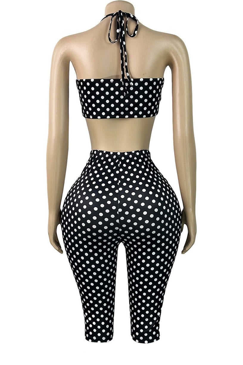 Retro Polka Dot 2-Piece Capri Set Lavish Daily