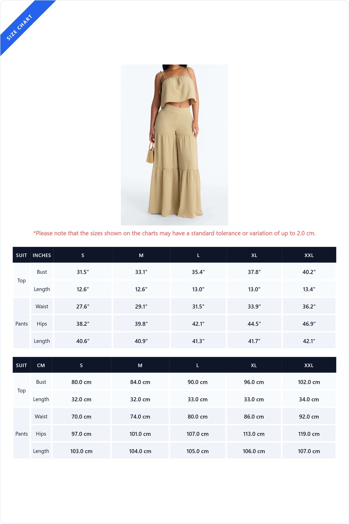 Tie-Strap Crop Top & Tiered Wide Leg Pant Set Lavish Daily