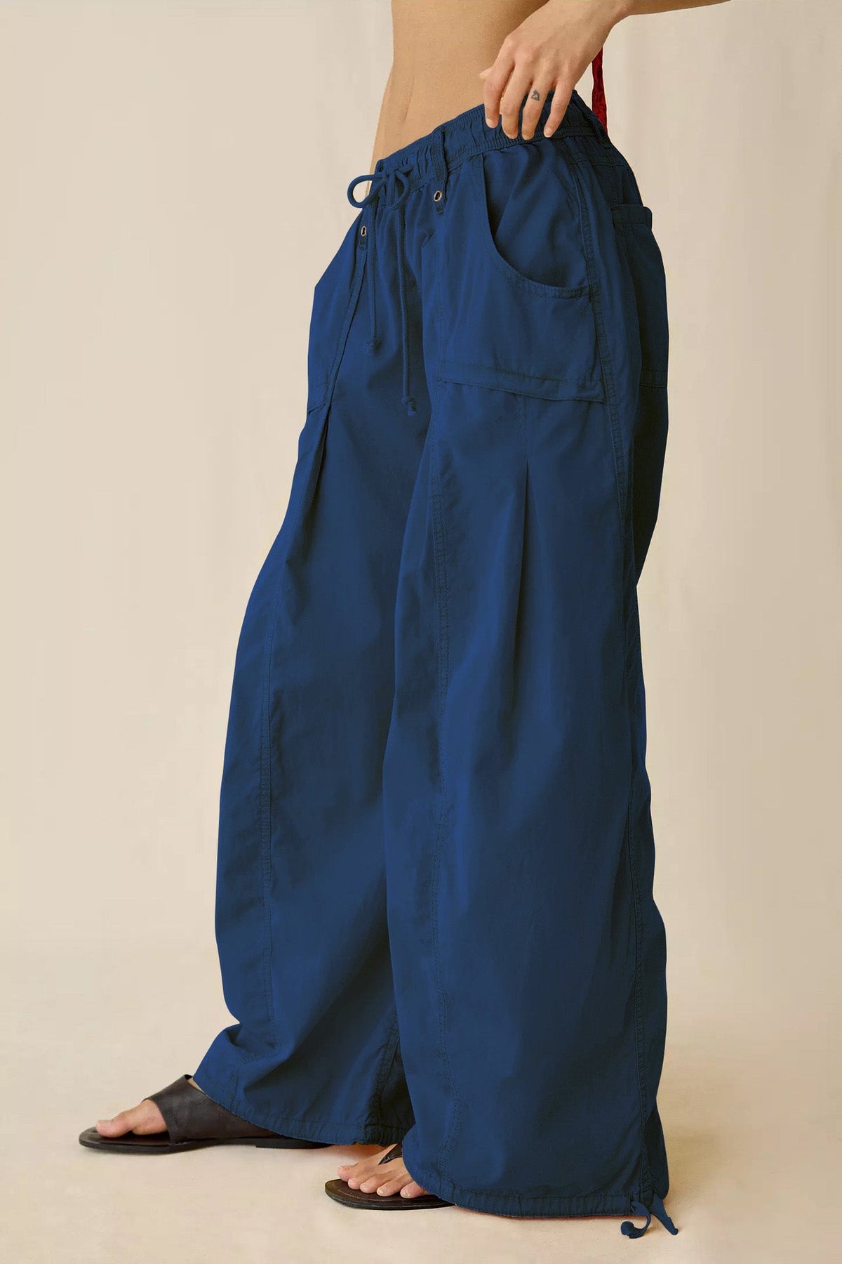 Wide Leg Drawstring Parachute Pant Lavish Daily