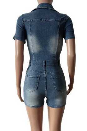 Sleeveless Stretchy Washed Romper Lavish Daily