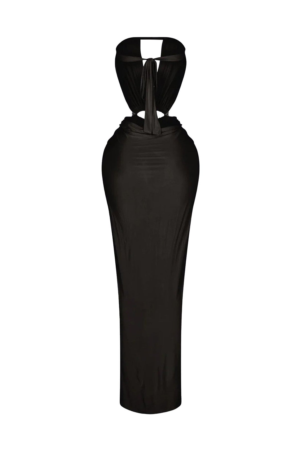 Cutout Ruched High Slit Maxi Dress Lavish Daily