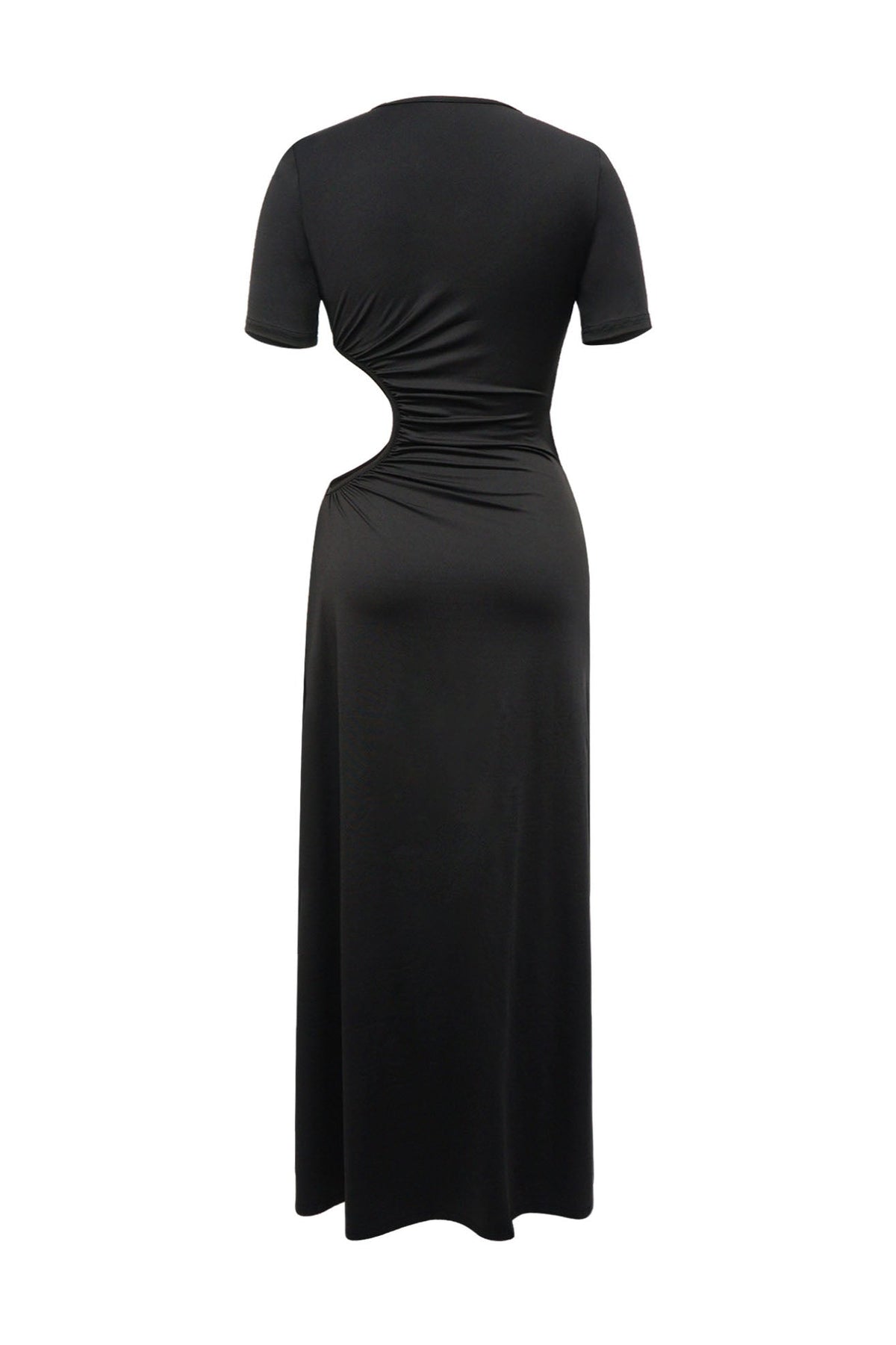 Cutout Ruched High Slit Maxi Dress Lavish Daily
