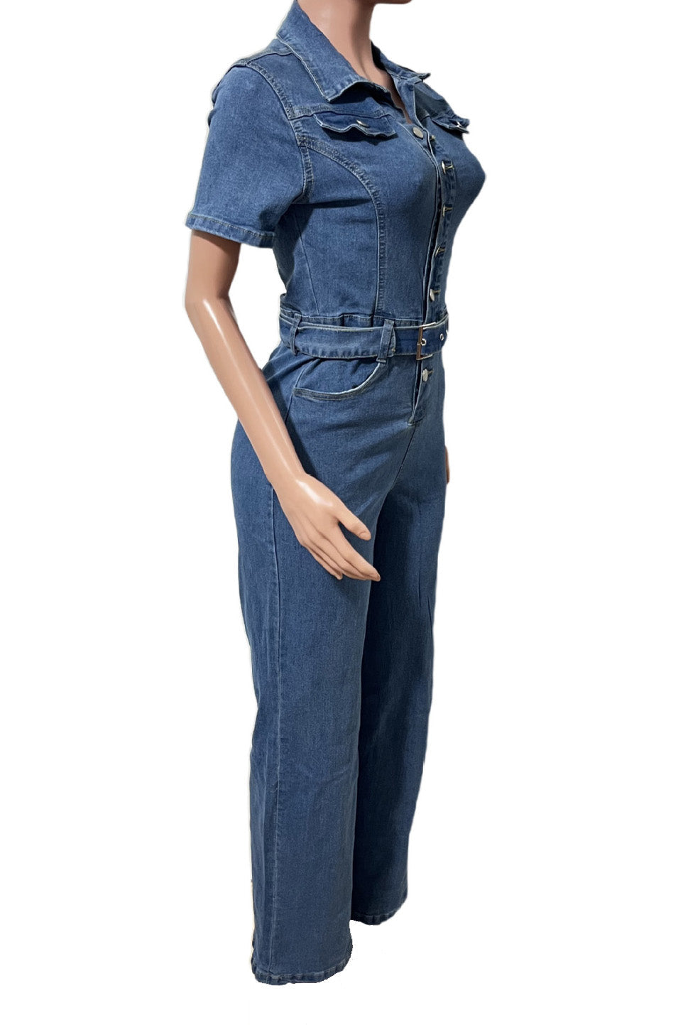 Elegant Wide-Leg Denim Jumpsuit Lavish Daily