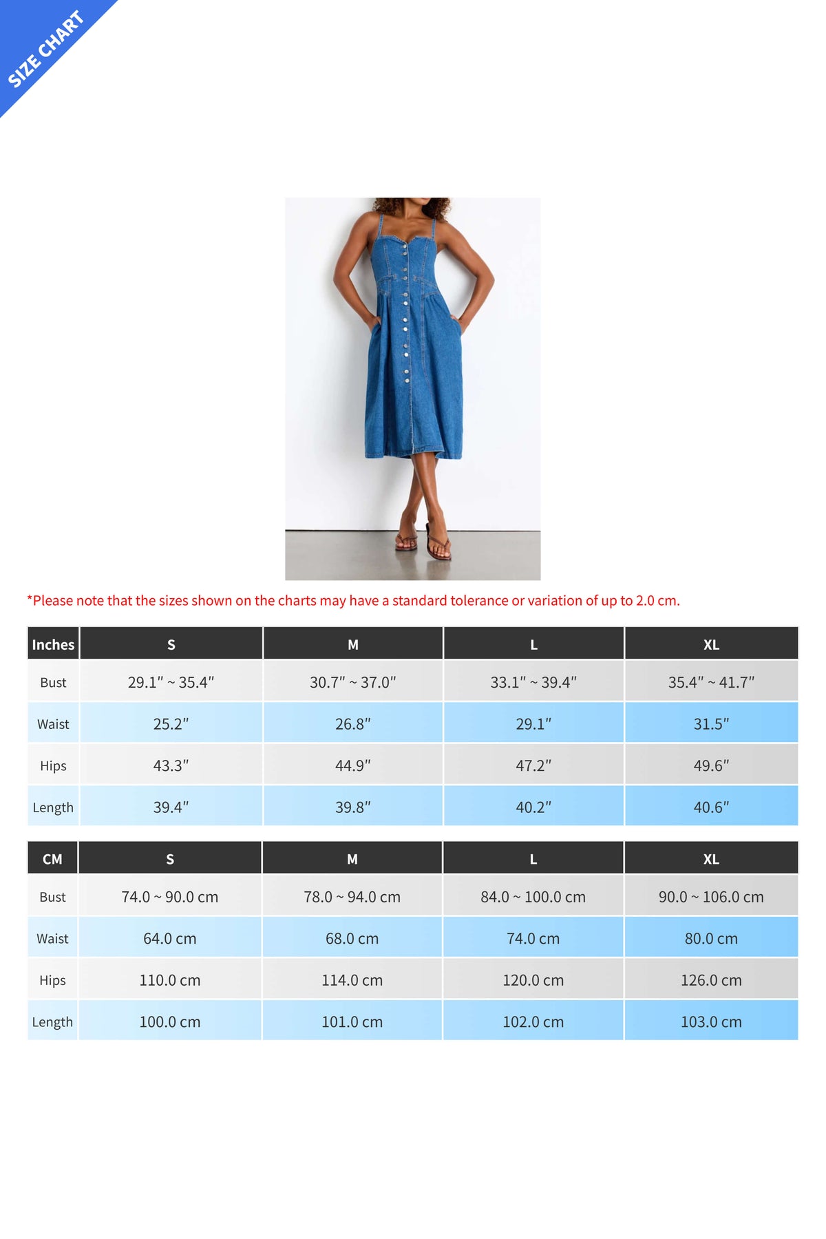 Button-Down Denim Midi Sundress with Pockets Lavish Daily