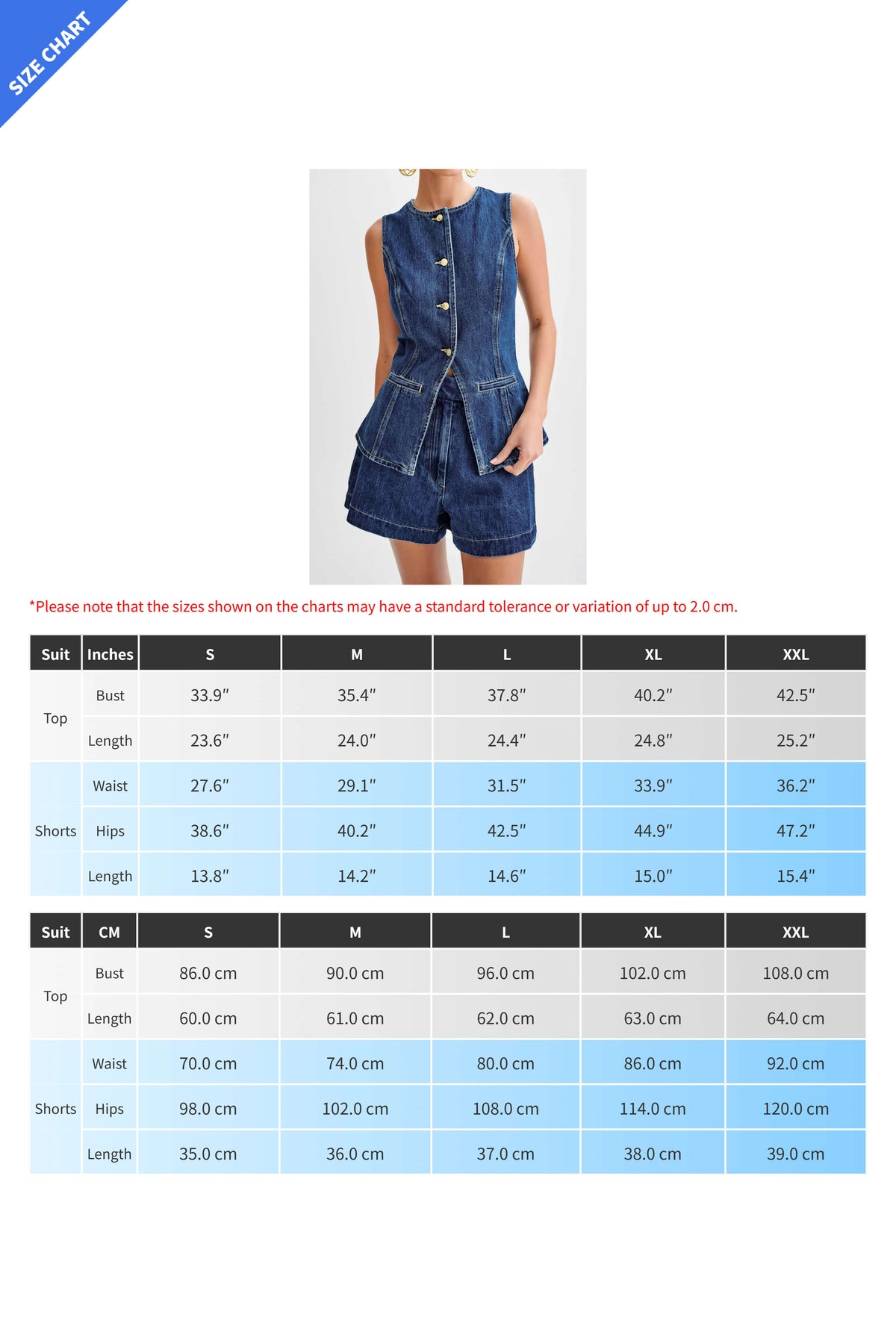 Denim Button-Up Vest & Shorts Set Lavish Daily
