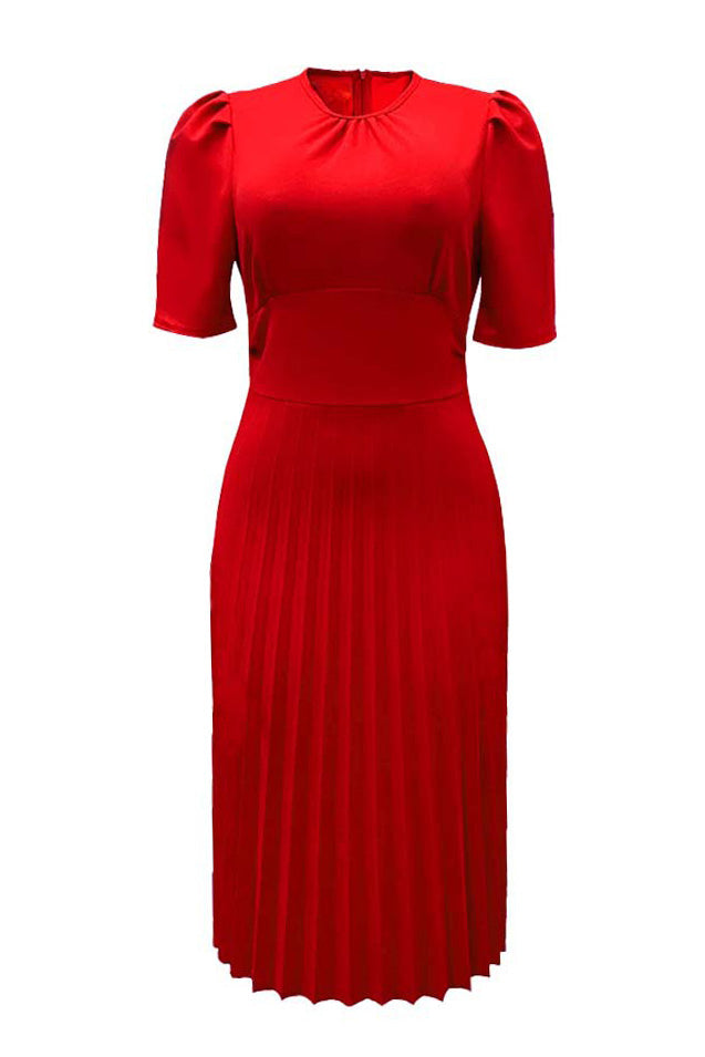High Waist Pleated Dress Lavish Daily