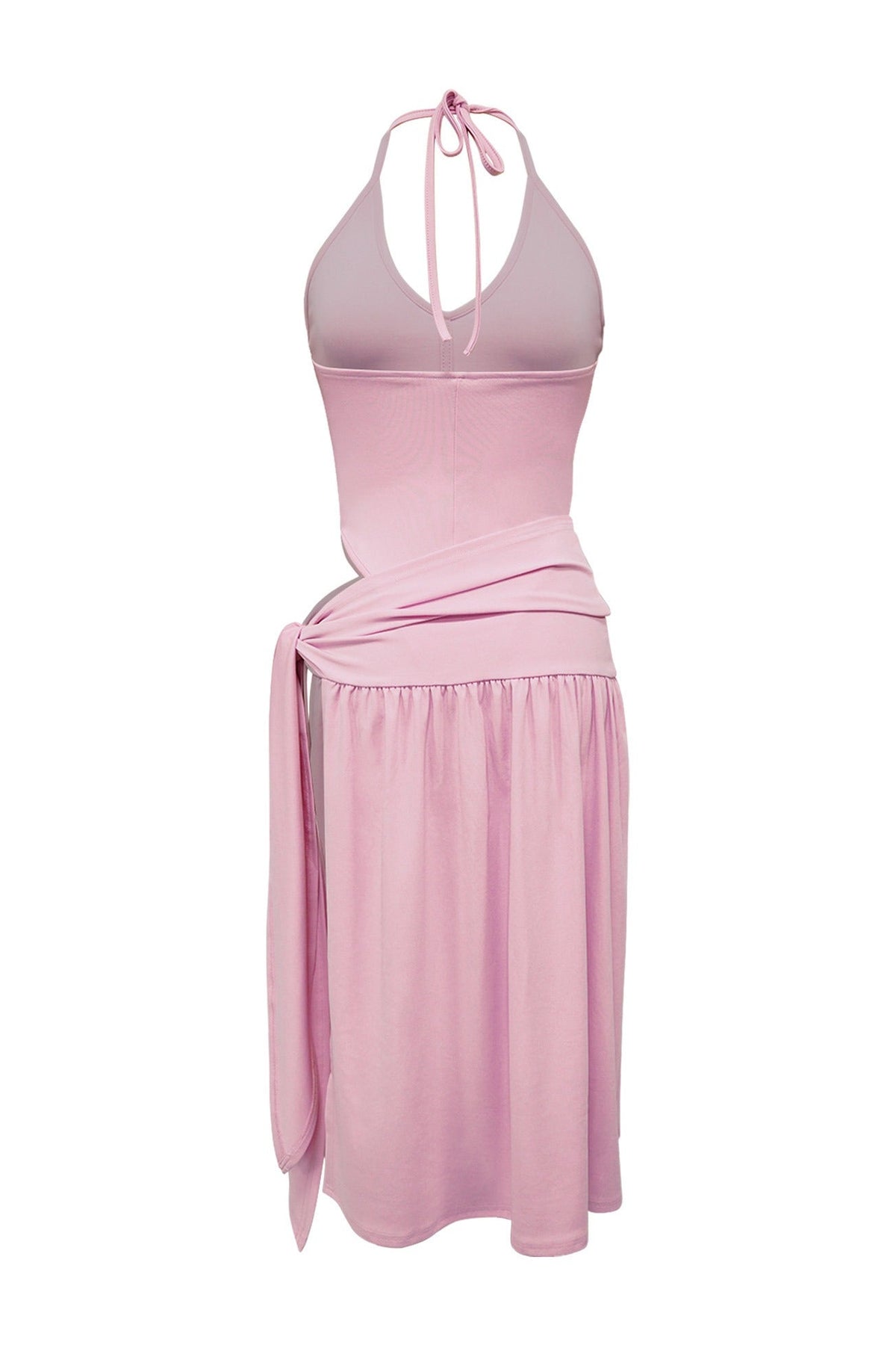 Plunge Halter & High Slit Maxi Skirt Set LavishDaily