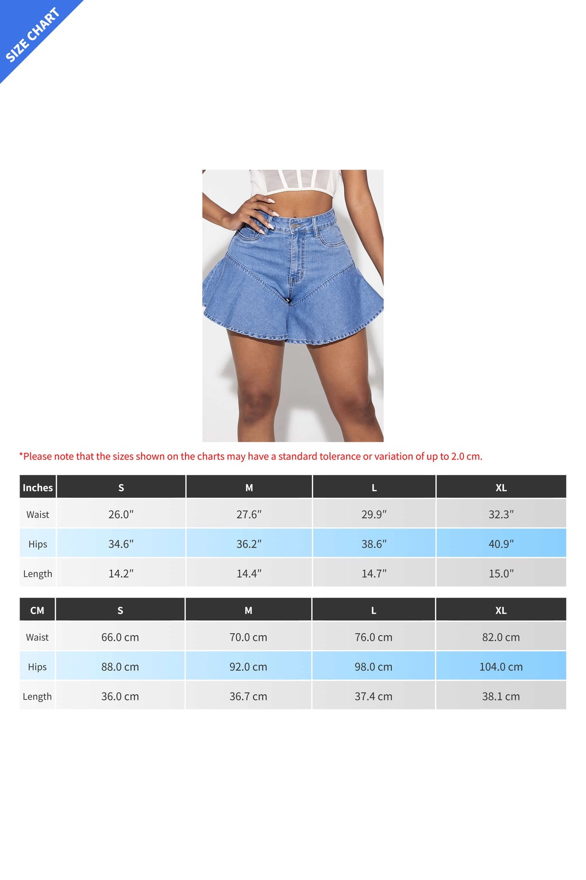 High Waist Ruffle Flared Denim Skort Lavish Daily