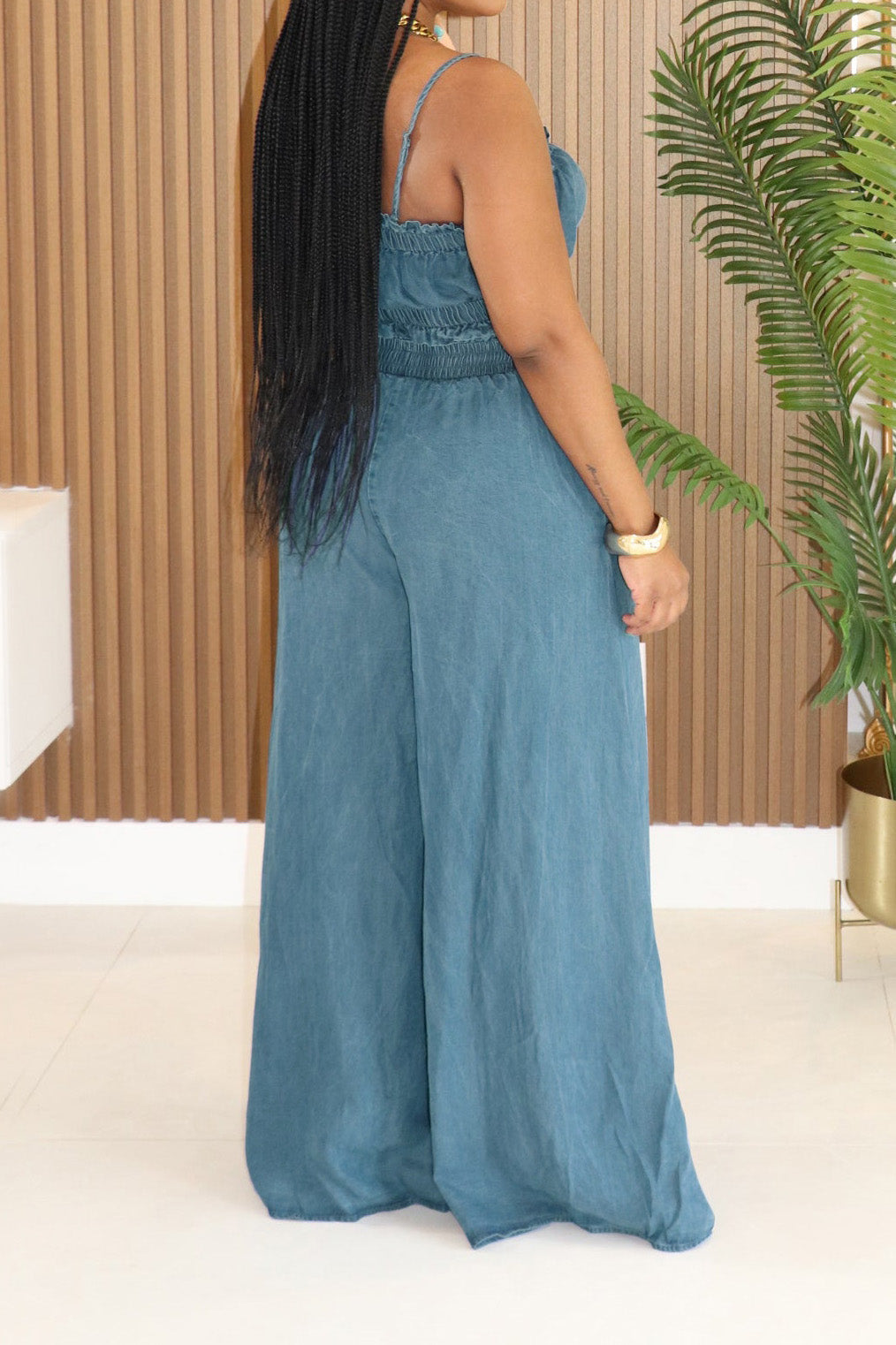 Smocked Crop Top & Wide Leg Pants Set Lavish Daily