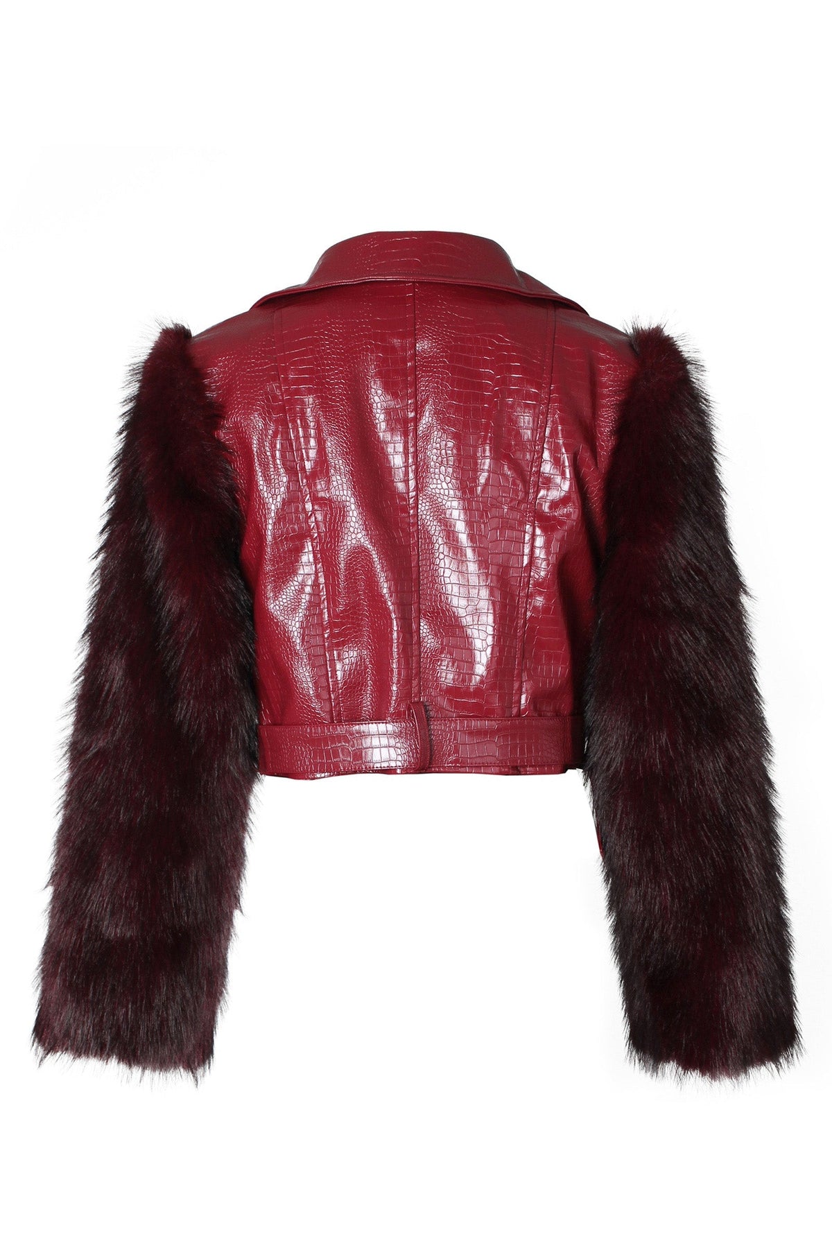Faux Fur Trim Faux Leather Jacket Lavish Daily