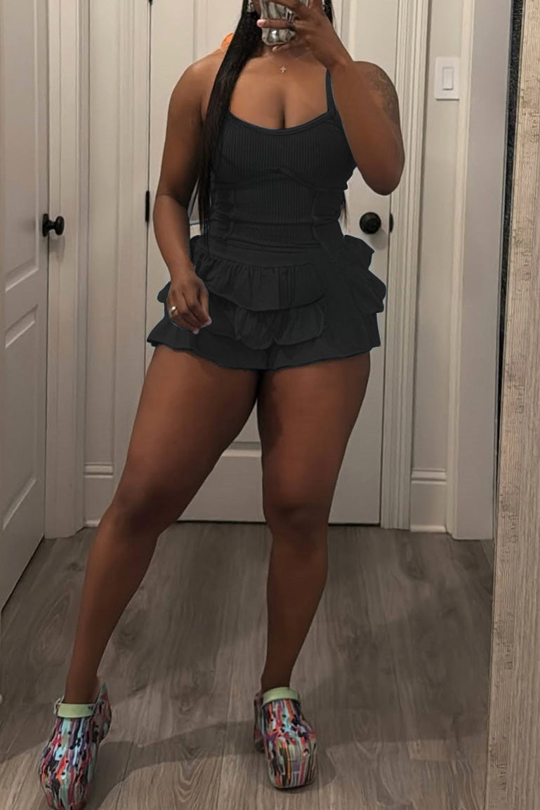 Washed Camisole and Ruffle Skort Set Lavish Daily