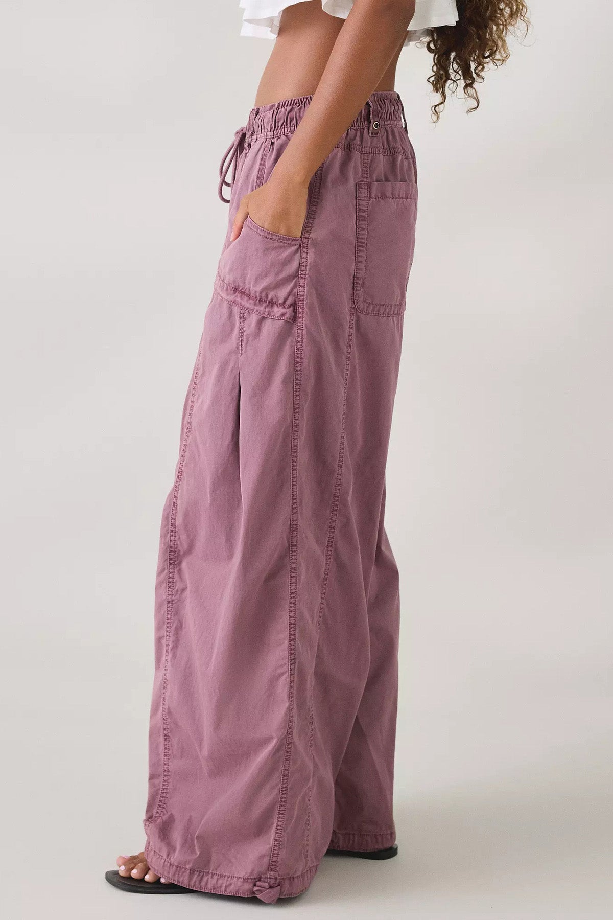 Wide Leg Drawstring Parachute Pant Lavish Daily