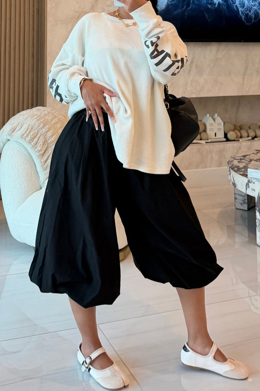 High Waist Pleated Balloon Capri Pants Lavish Daily