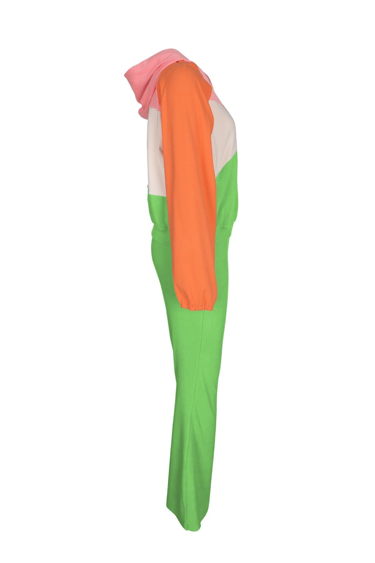 Zip-Front Contrast Panel Track Pants Set Lavish Daily
