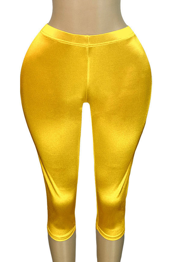 Stretch Satin Capri Pants Lavish Daily