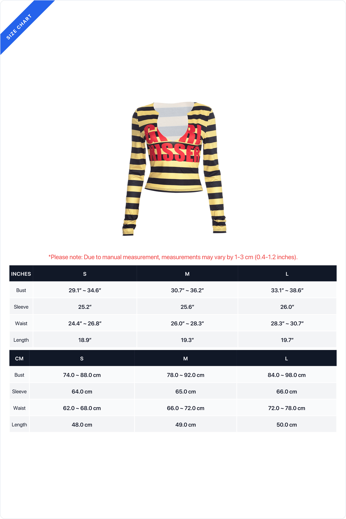 Striped Graphic V-Neck Long-Sleeve Crop Top Lavish Daily
