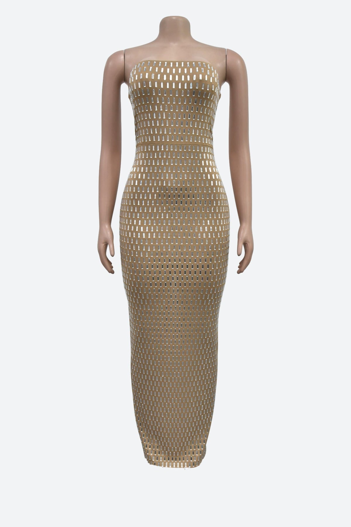 Embellished Bandeau Maxi Dress Lavish Daily