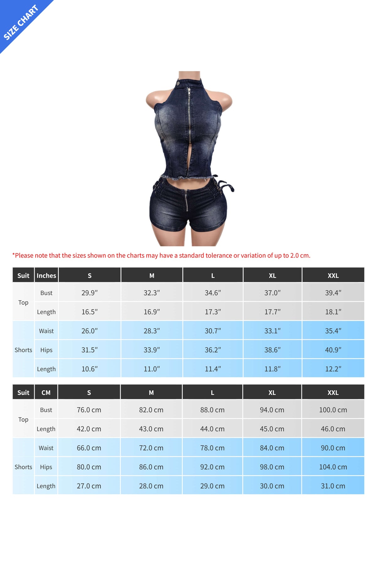 Edgy Zip-Up Halter Denim Set Lavish Daily