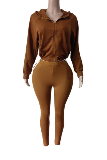 Zip Hoodie High Waist Leggings Set Lavish Daily