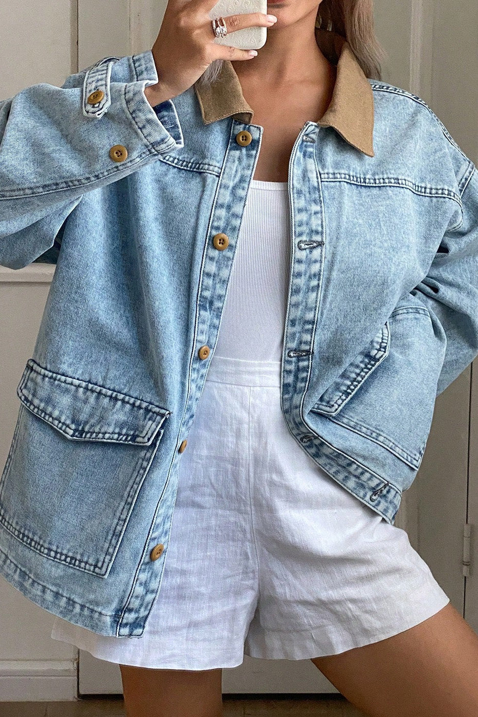 Light Wash Denim Jacket Lavish Daily
