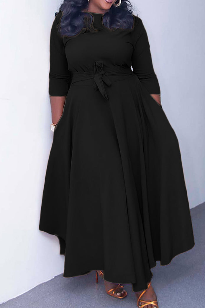 Elegant Tie-Waist A-Line Maxi Dress Lavish Daily