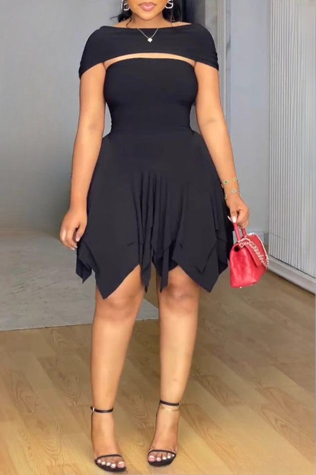 Elegant Asymmetrical Strapless Ruched Layered Dress Lavish Daily