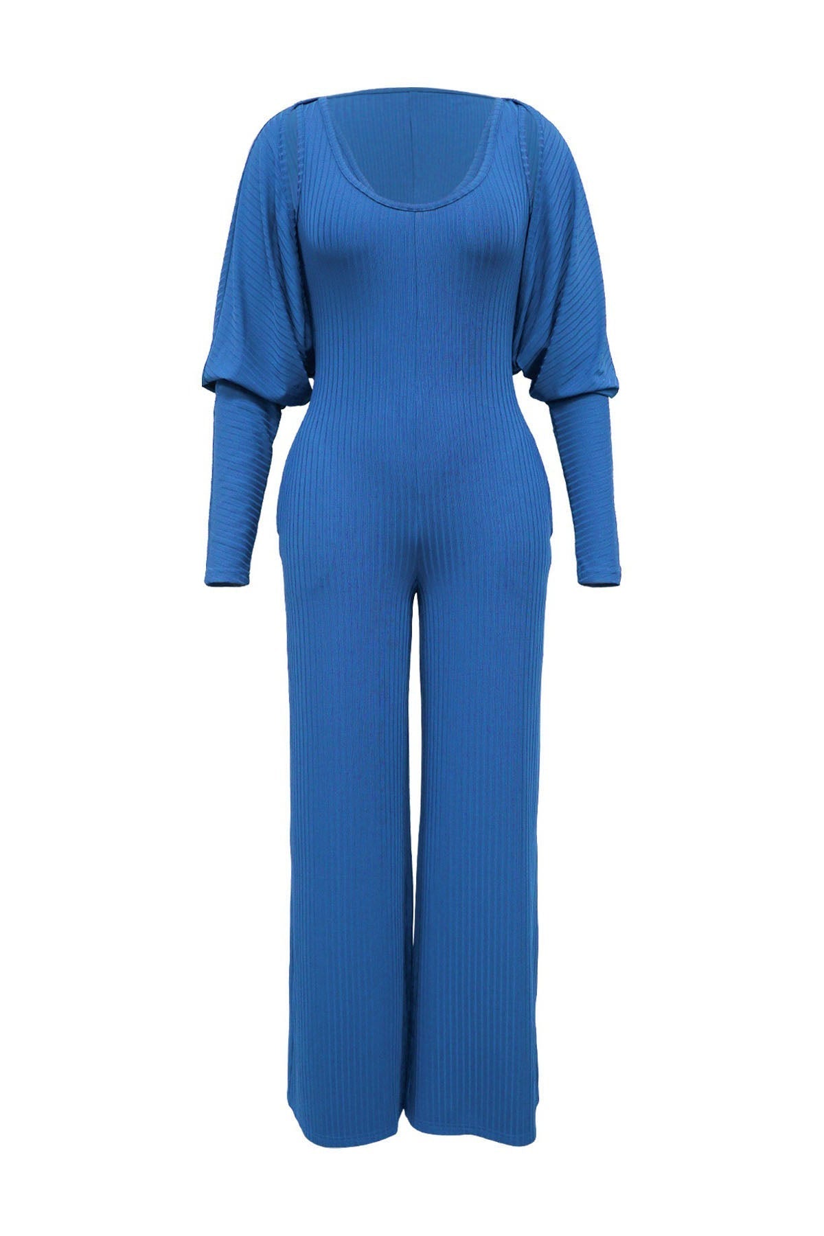 2-Piece Ribbed Knit Tank Jumpsuit & Cropped Top Set Lavish Daily