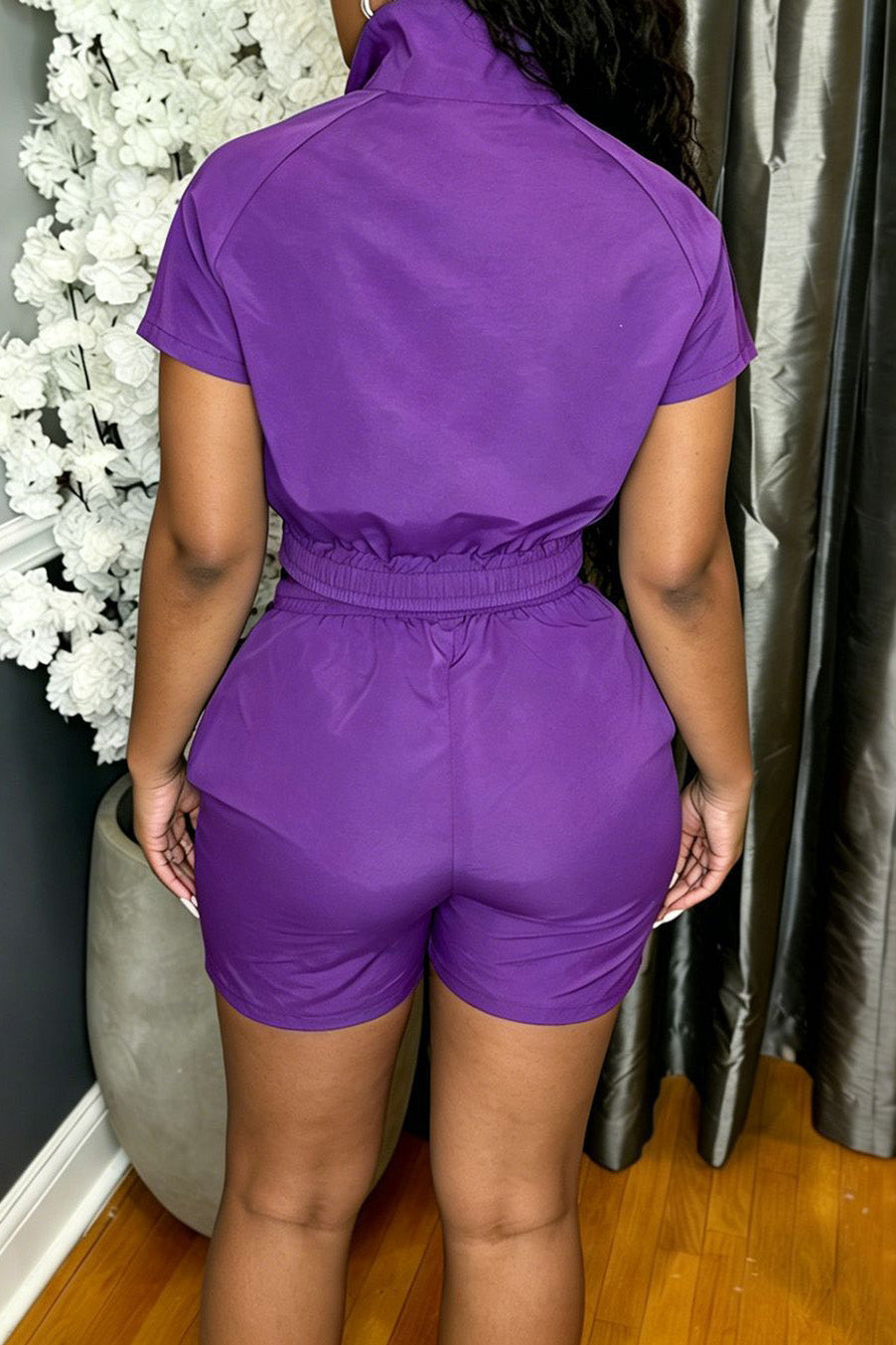 Contrast Piping Zip-Up Track Set Lavish Daily