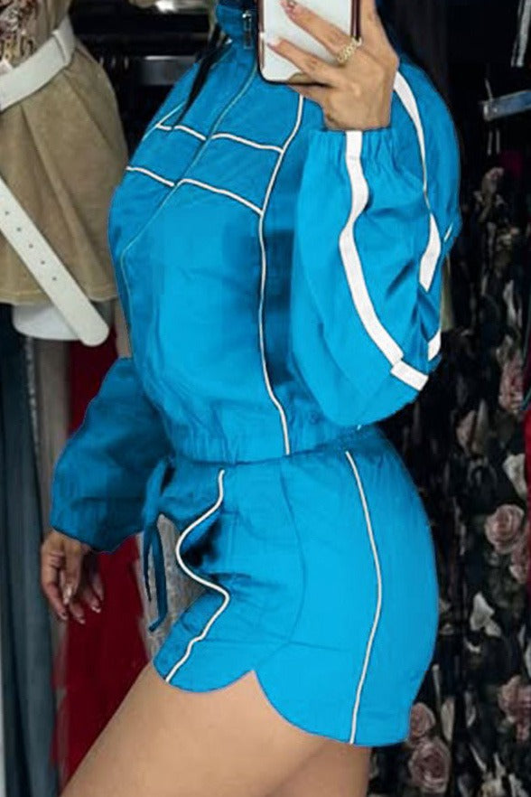 Cropped Zip-Up Jacket & Shorts Track Set LavishDaily