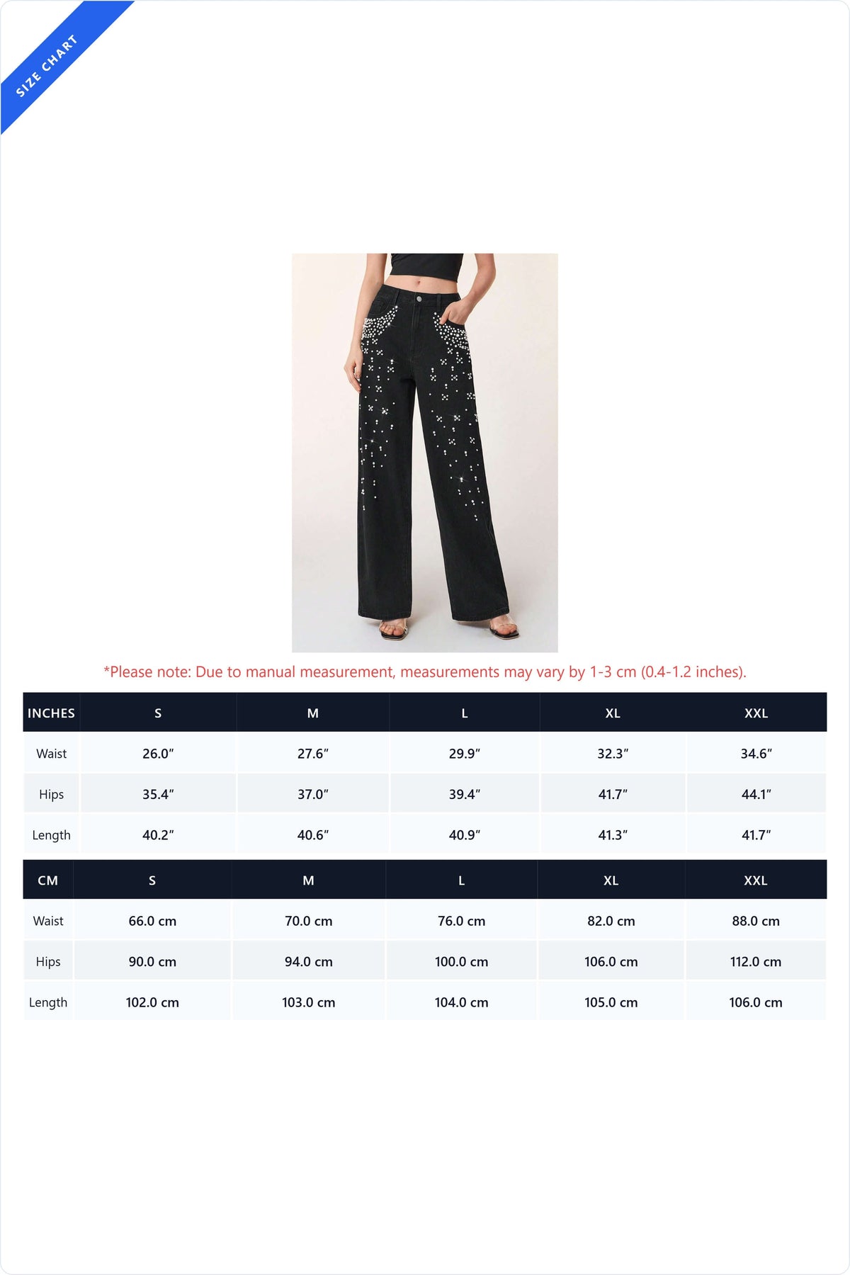 Pearl & Rhinestone Embellished Wide Leg Jeans LavishDaily