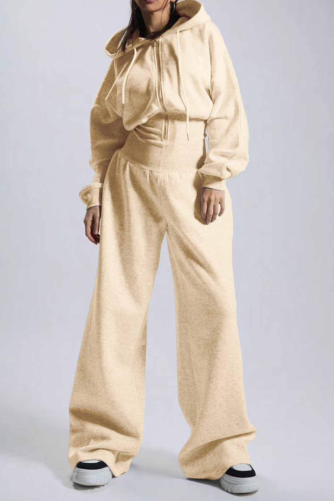 Hooded Drawstring Wide Leg Jumpsuit Lavish Daily