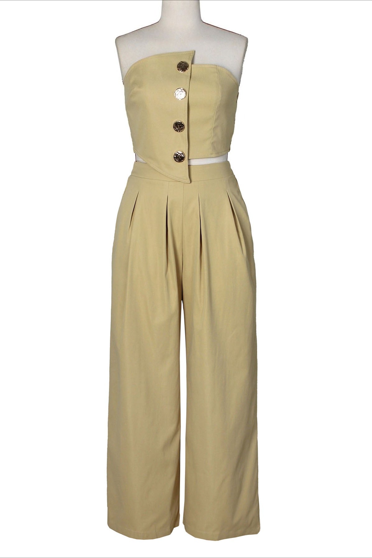 Asymmetrical Bandeau Pant Set Lavish Daily