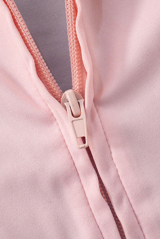 Zip-up Long Sleeve Drawstring Low Rise Pant set Lavish Daily