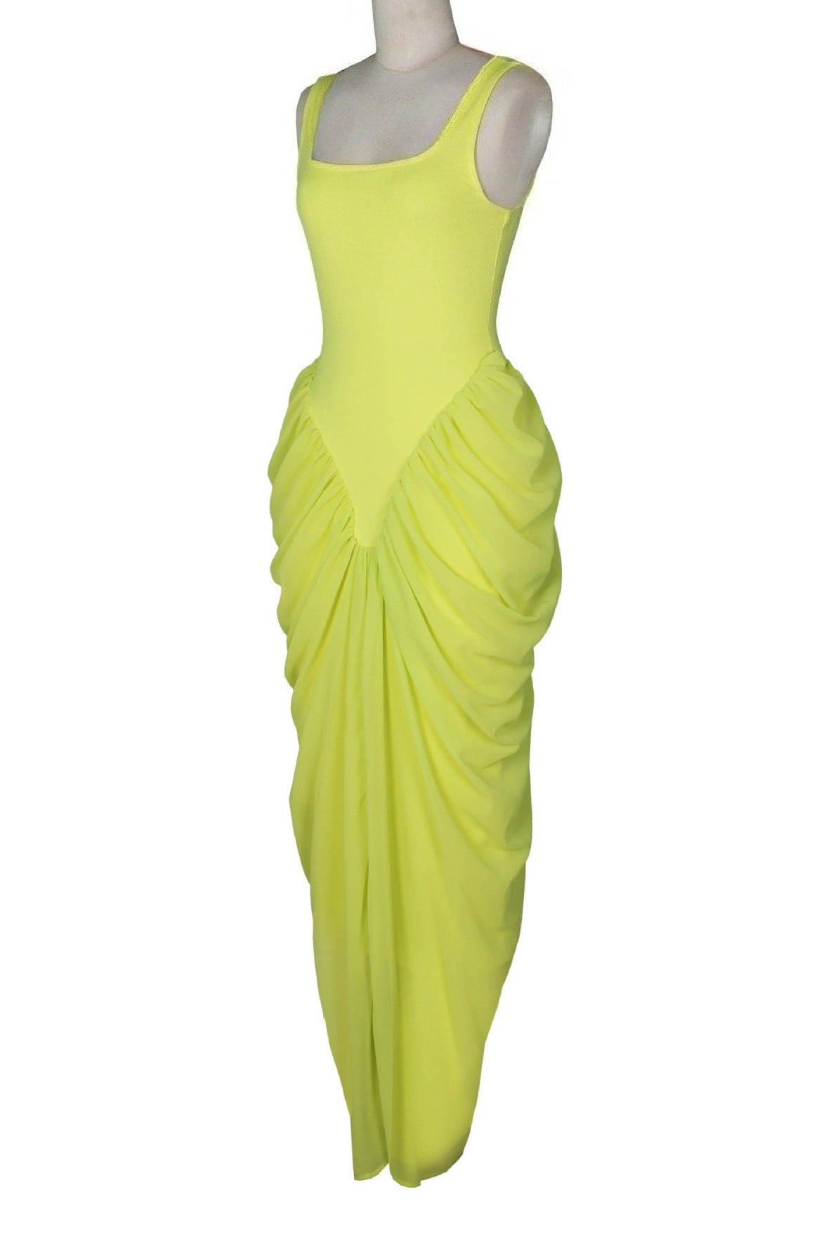 Draped V-Waist Chiffon Maxi Dress Lavish Daily
