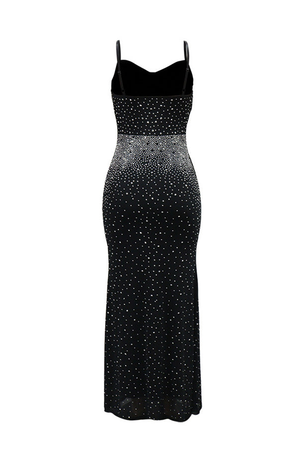 Rhinestone Corset Mermaid Maxi Gown Lavish Daily