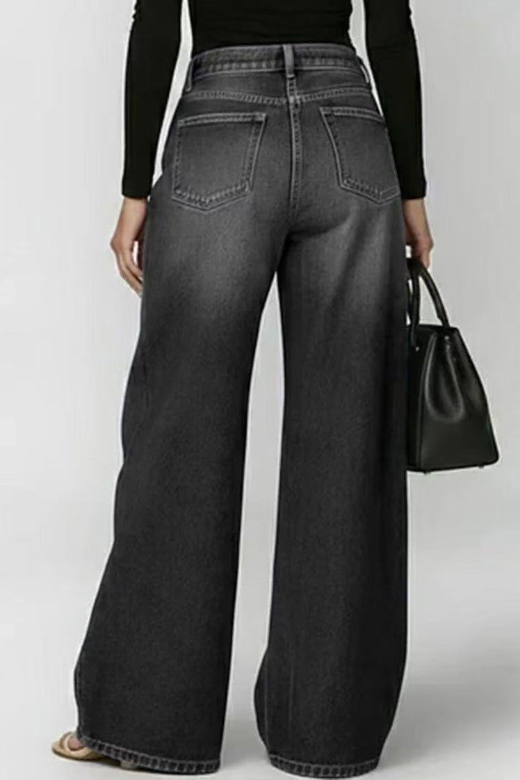 Statement Grommet Wide Leg Jeans Lavish Daily