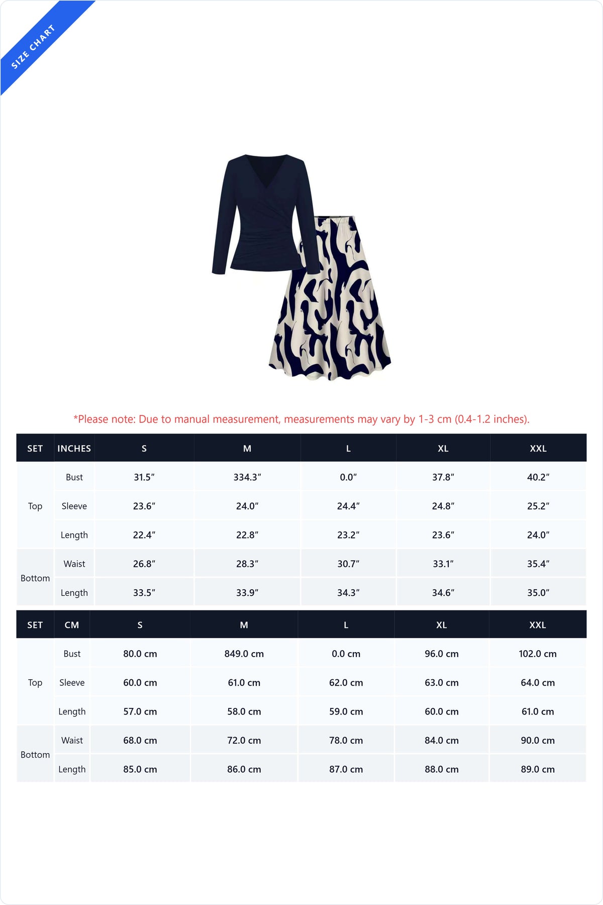 Ruched Wrap Top & Abstract Skirt Set Lavish Daily