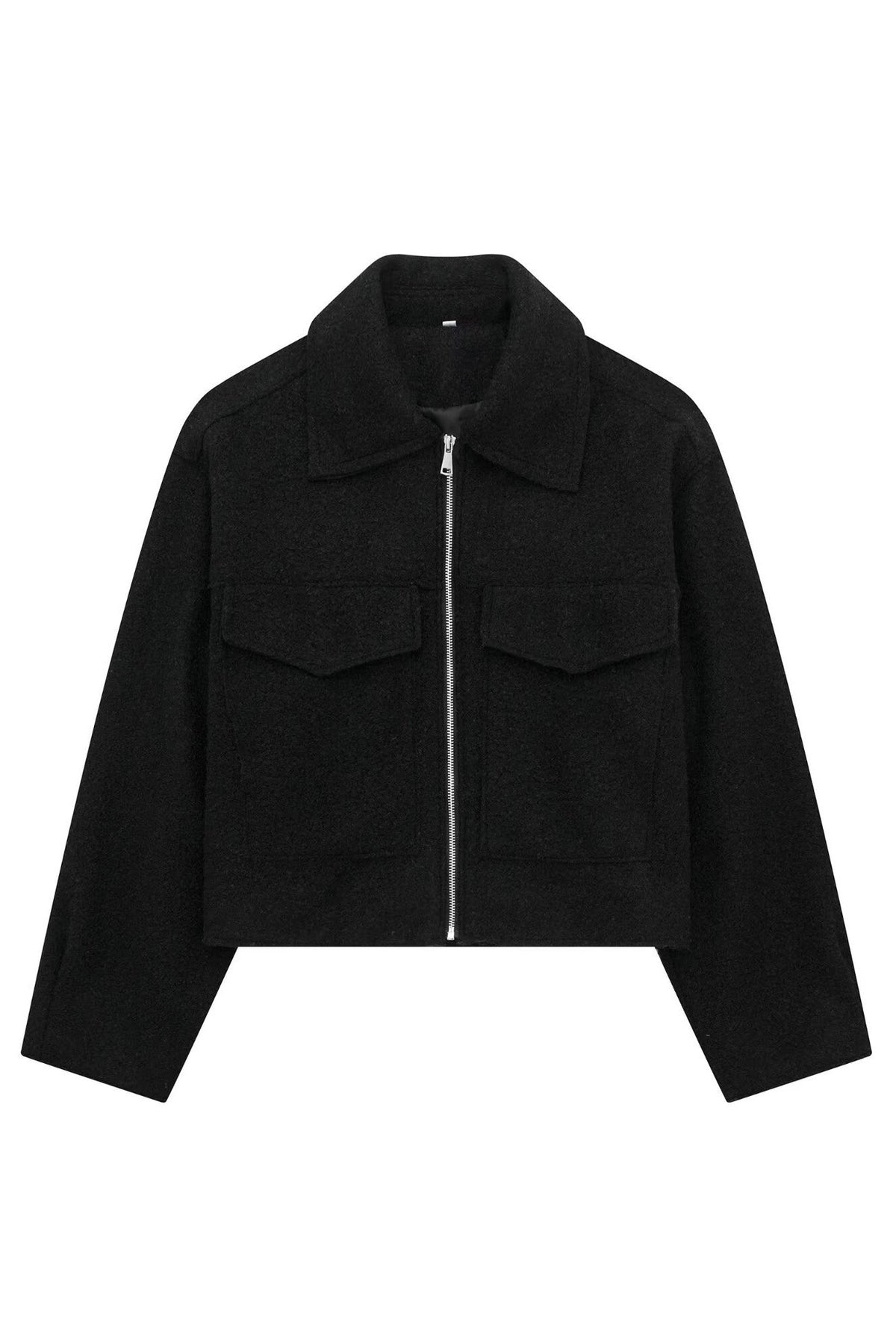 Tweed Cropped Zip Up Jacket Lavish Daily
