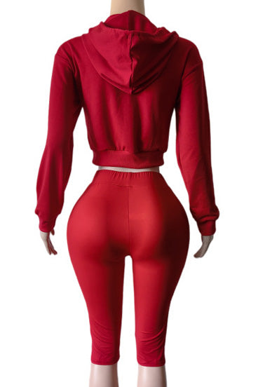 Cropped Zip Hoodie Biker Shorts Set Lavish Daily