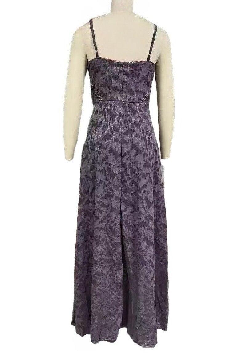 Floral Jacquard Corset Maxi Dress Lavish Daily