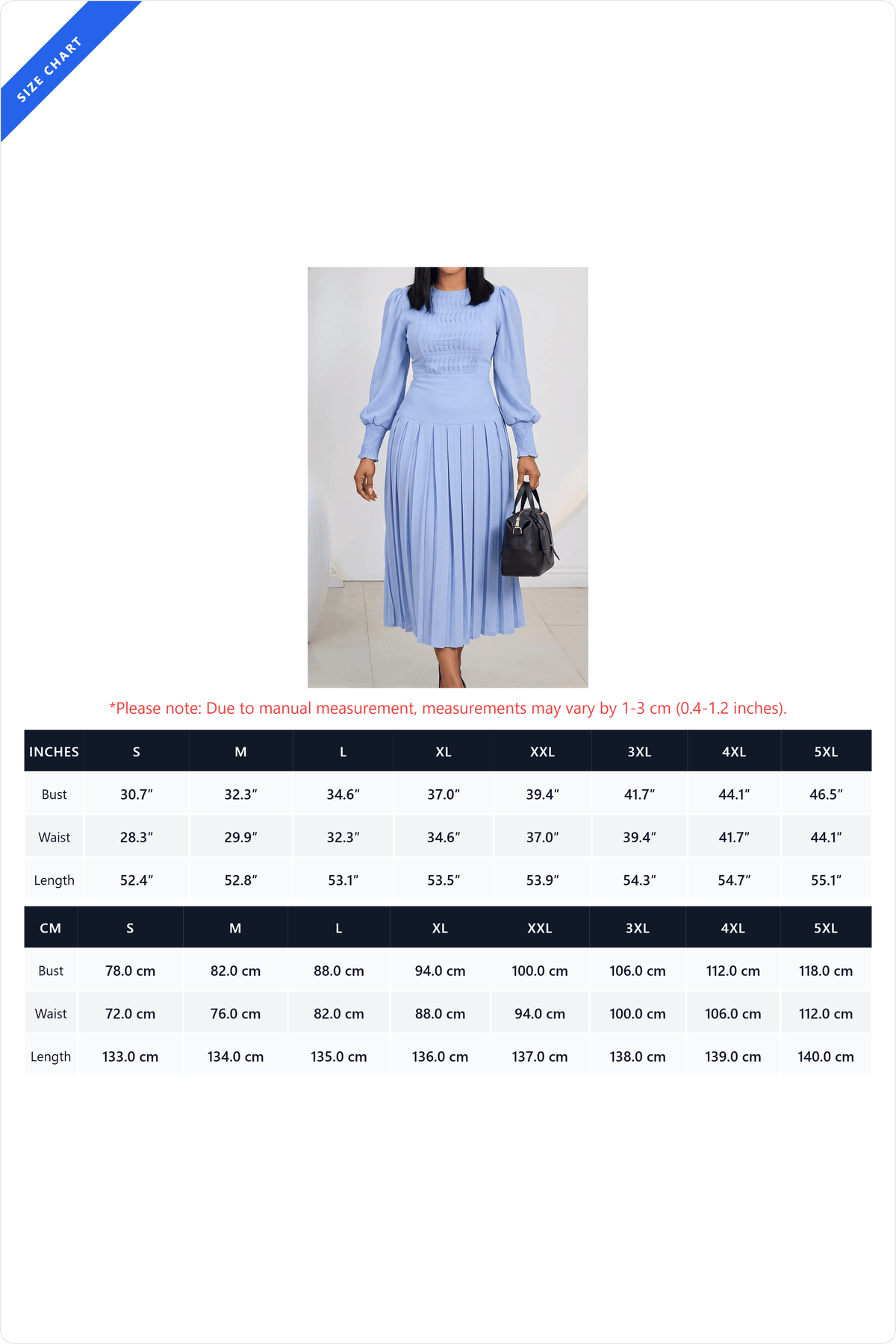 Smocked Puff Sleeve Pleated Midi Dress Lavish Daily