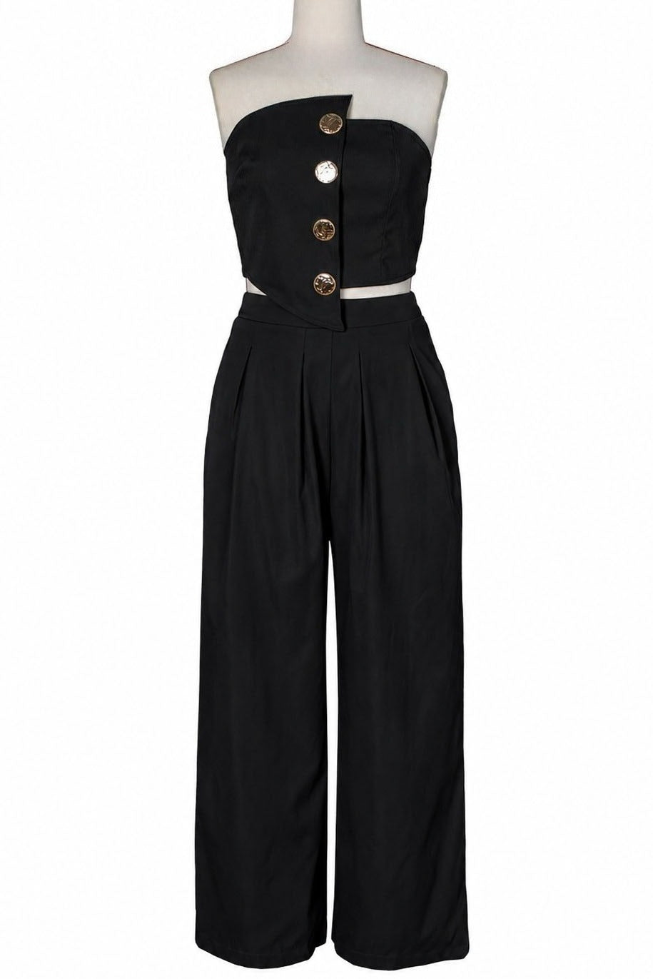 Asymmetrical Bandeau Pant Set Lavish Daily