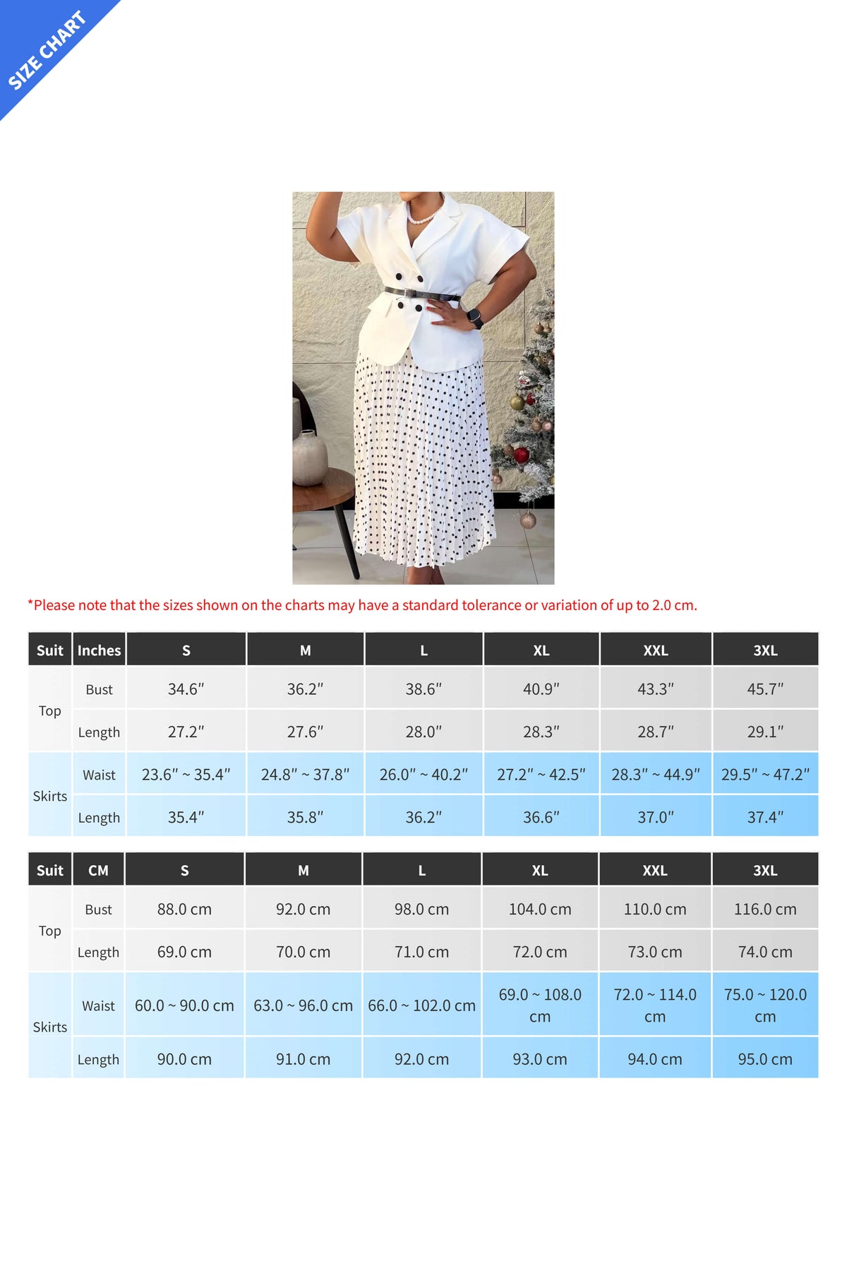 Belted Blazer & Pleated Polka Dot Skirt Set Lavish Daily