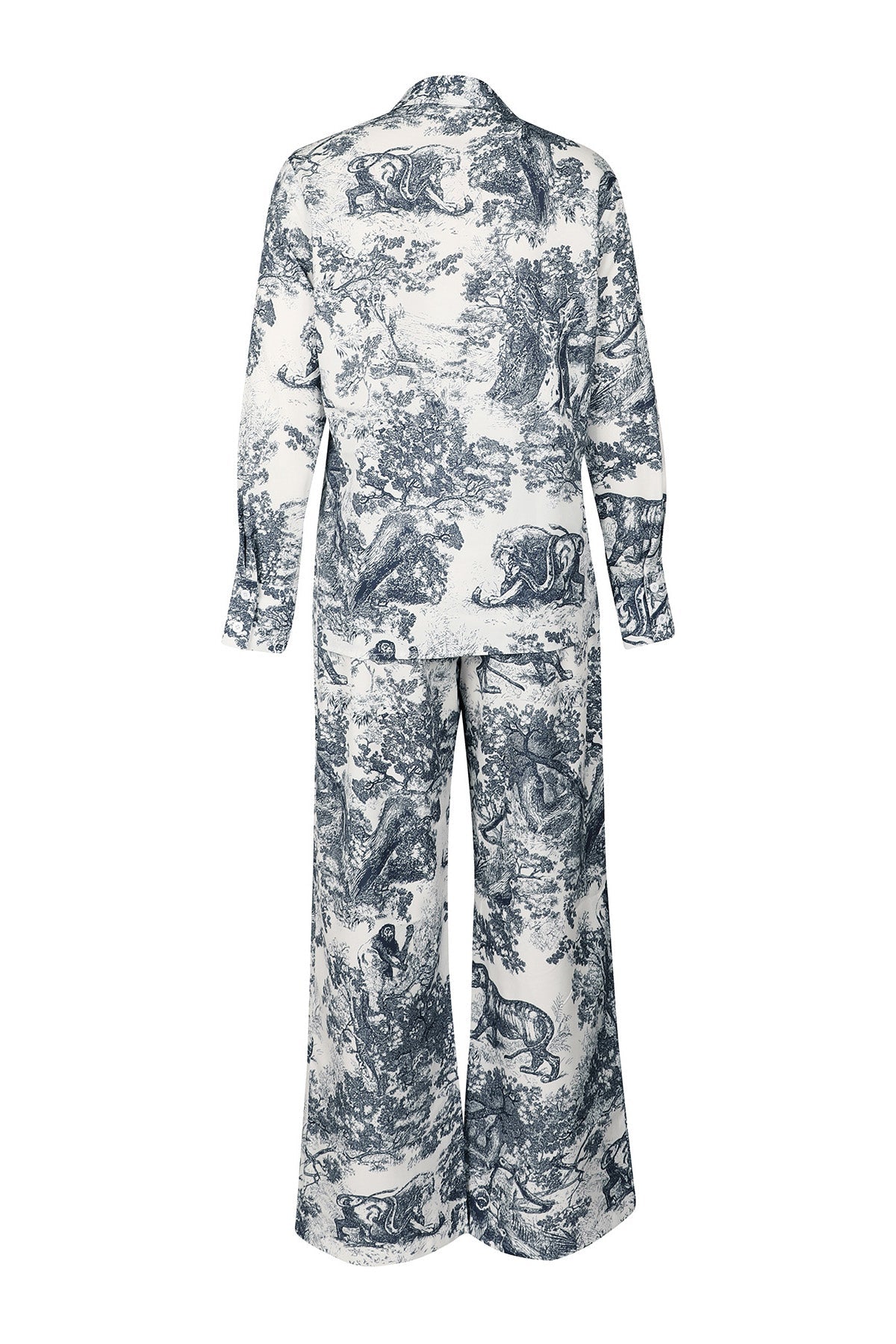 Straight Long Sleeve Shirt and Pants Set Lavish Daily