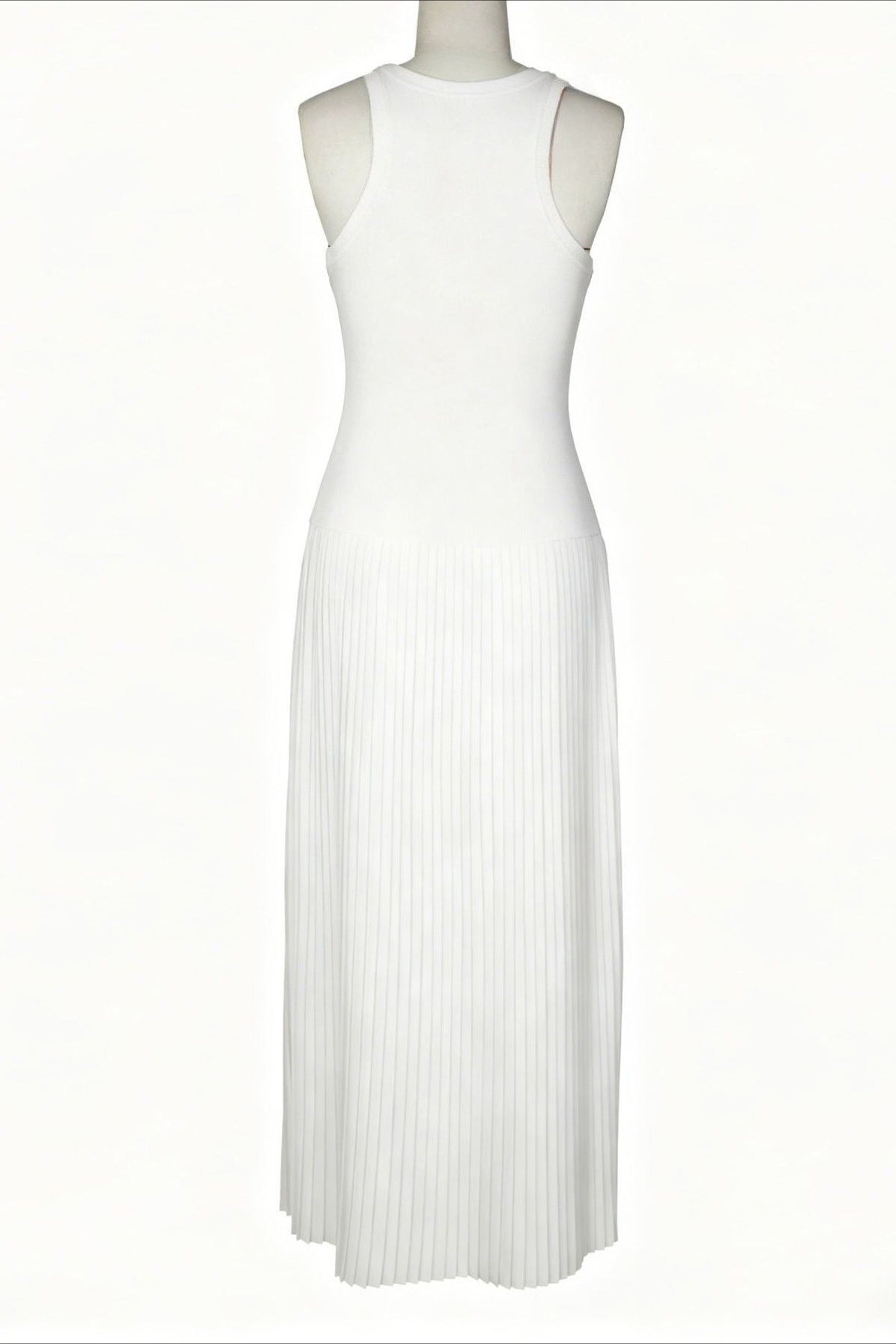 Sporty Contrast-Stripe Pleated Maxi Dress Lavish Daily