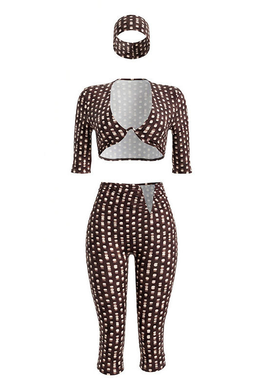 Abstract Print U-Bar Capri Set Lavish Daily