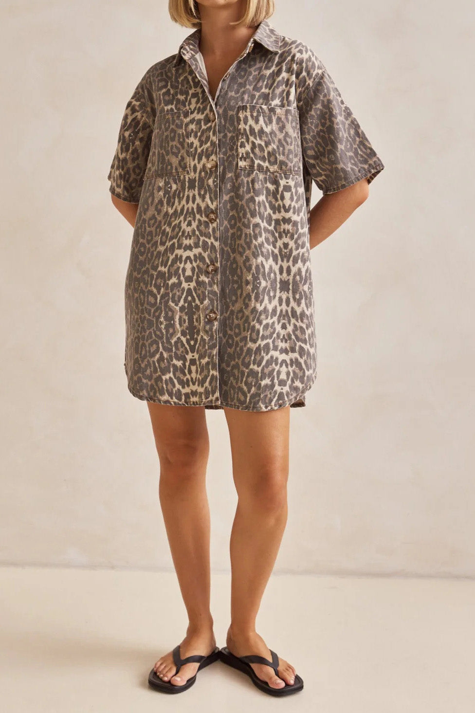Leopard Print Denim Shirt Jacket Lavish Daily