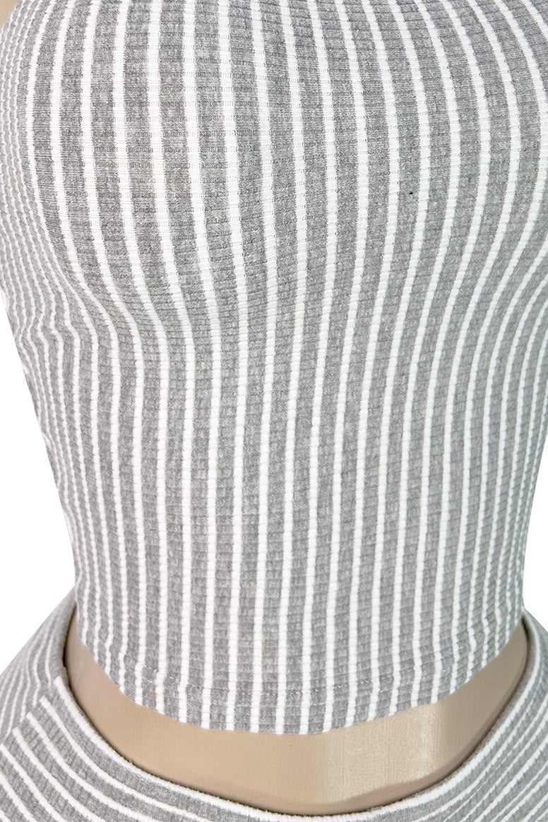 Striped Ribbed Tube Top & Shorts Set Lavish Daily