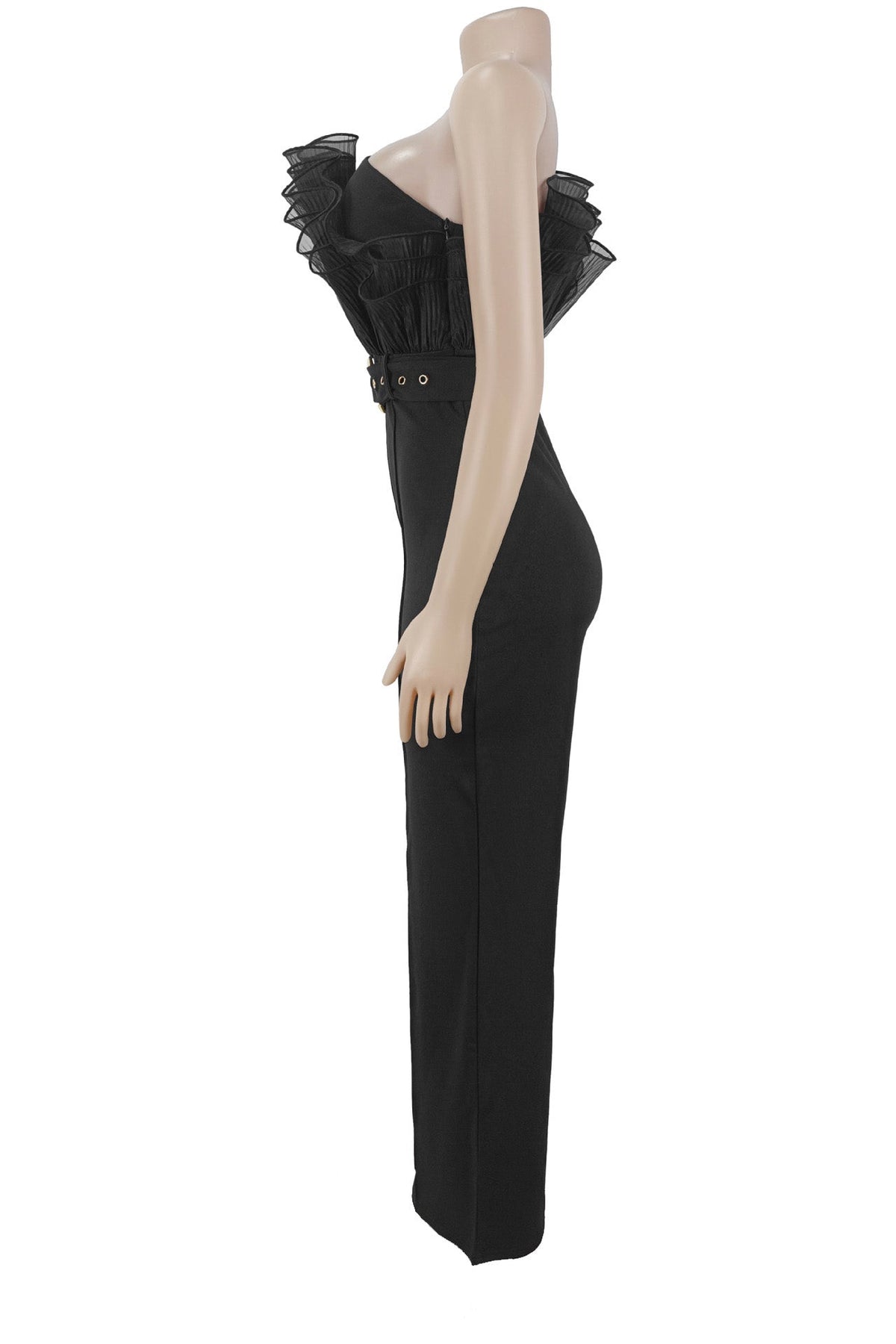 One Shoulder Ruffle Wide Leg Jumpsuit Lavish Daily