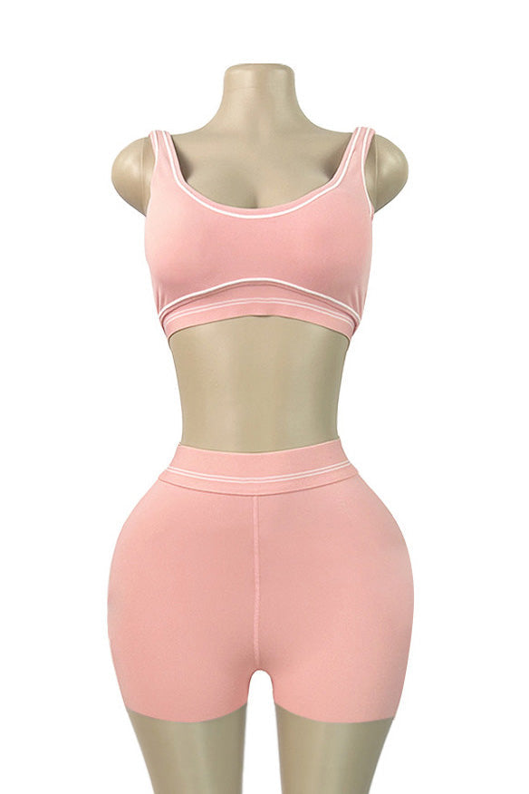 Contour Piping Biker Short Set Lavish Daily